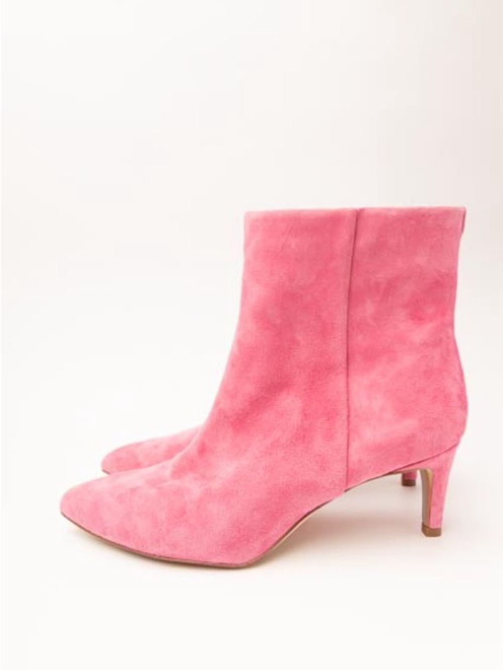 Sam Edelman Pink Suede Pointed Toe Ankle Booties - Picture 2 of 11